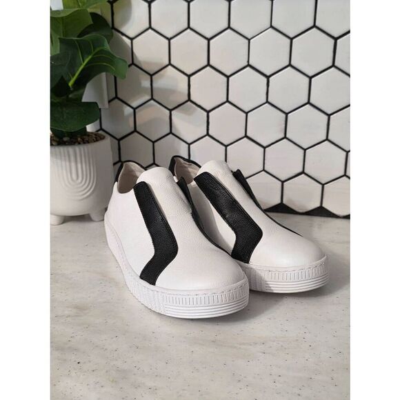 Gabor Shoes - Gabor 23.205 Black & White Slip On Sneakers Size 5 1/2